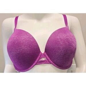 Victoria's Secret Padded Perfect Coverage Bra 38DD Purple Underwire